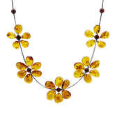 Cognac Amber Flower Necklace - Amber Alex Jewelry